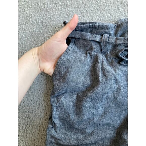 Eileen Fisher Shorts Large Chino Pleat Belted High Rise Zip Cuffed Hem Gray Prep - Picture 5 of 15